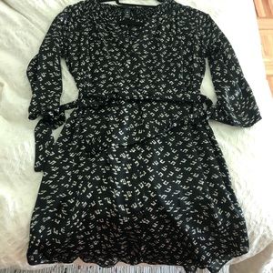 Aqua silk dress with belt
